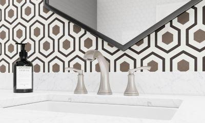 Spot Defense Brushed Nickel 2-handle 8" Widespread Bathroom Faucet LG49-WD0GS