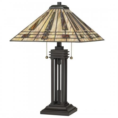 Quoizel TF5209TWT Stevie Table lamp tiffany 2 light western bronz Table Lamp