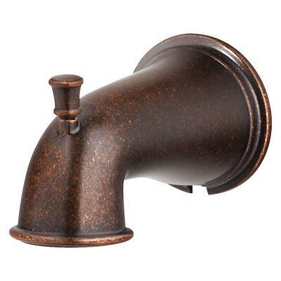 Quick Connect Tub Spout with Diverter in Rustic Bronze