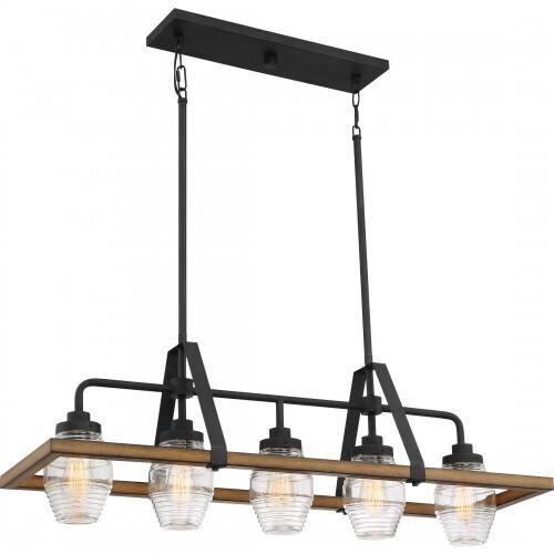 Quoizel GUI540GK Guilford Linear chandelier 5 light grey ash Island Light