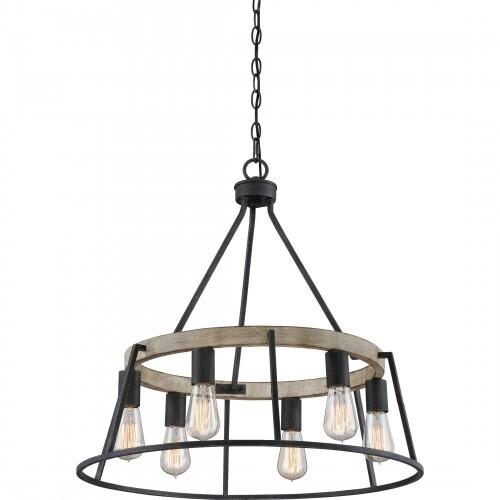 Quoizel BRT5006GK Brockton 6 light chandelier grey ash Chandelier
