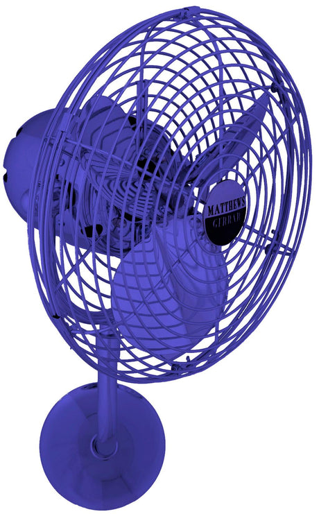 Matthews Fan MP-BLUE-MTL Michelle Parede vintage style wall fan in Safira (Blue) finish.