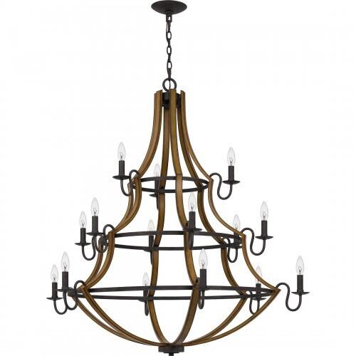 Quoizel SHR5015RK Shire Chandelier 15 lights rustic black Chandelier