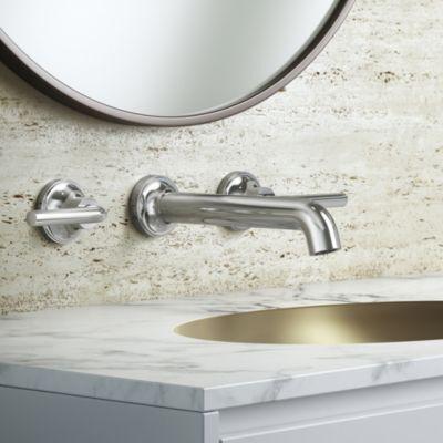 Pfister Polished Chrome 2-handle Wall Mount Bathroom Faucet LG49-TNT2C