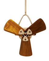 Matthews Fan JD-PB-WD Jarold Direcional ceiling fan in Polished Brass finish with solid sustainable mahogany wood blades.