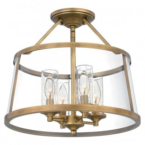 Quoizel BAW1716WS Barlow Semi-flush mount 4 light weathered brass Semi-Flush Mount