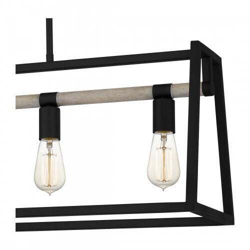 Quoizel TPT142MBK Tippet Linear chandelier 5 lights matte black Island Light