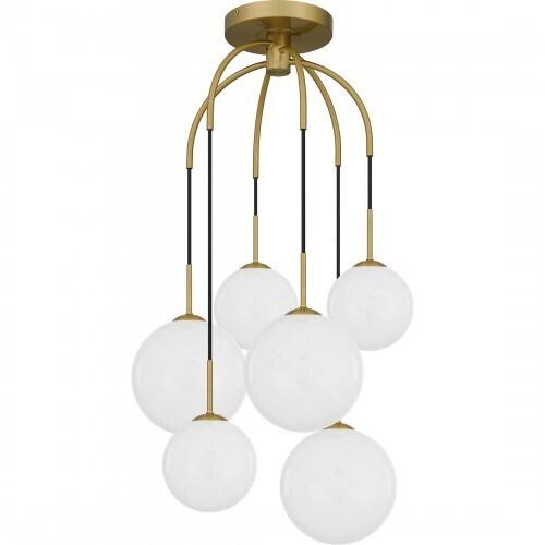 Quoizel QSF6198AB Quoizel Semi-Flush Mount Pendant 6 lights aged brass Pendant