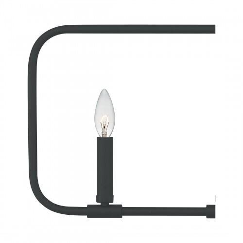 Quoizel ABR432MBK Abner Linear chandelier 4 light matte black Island Light