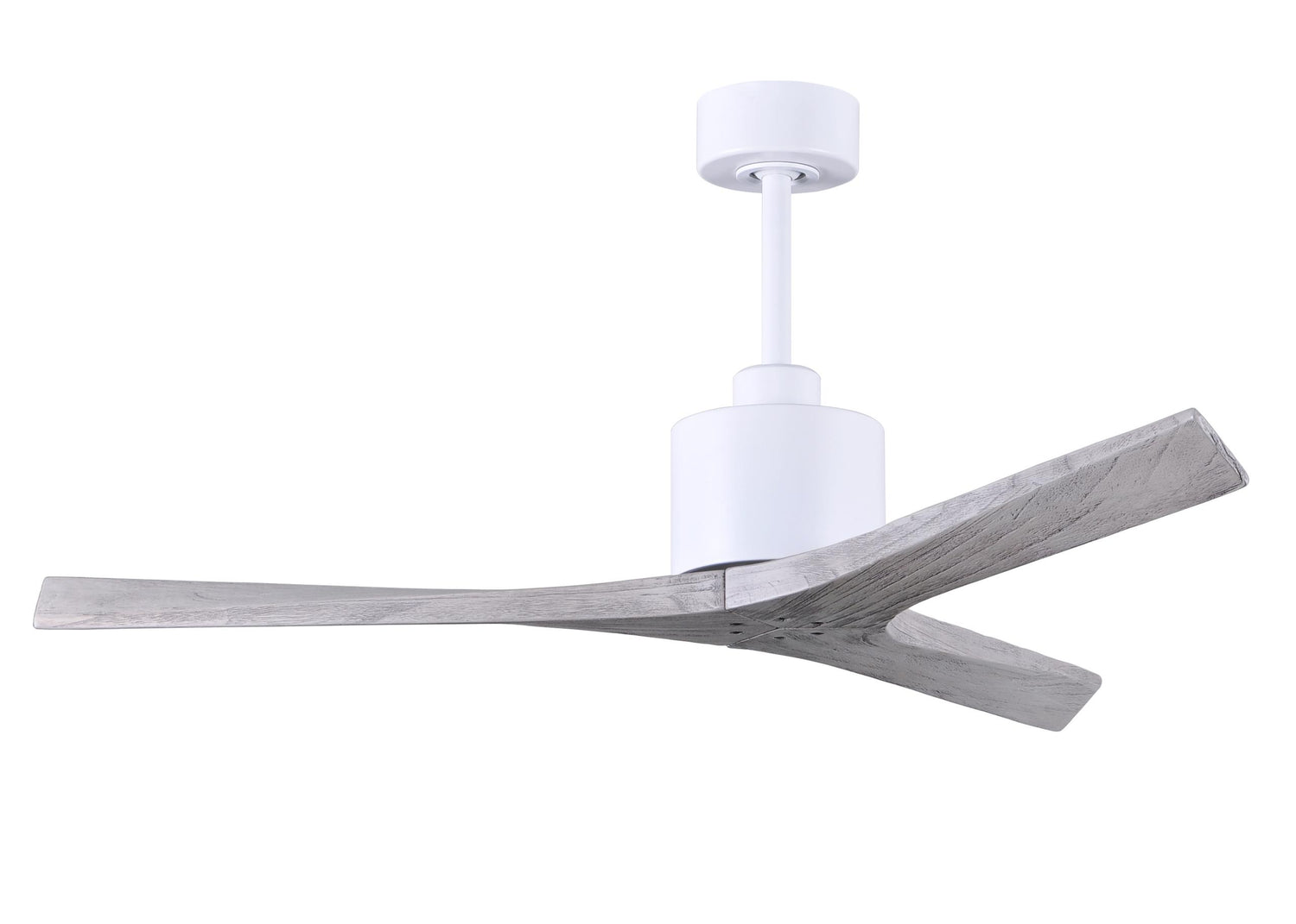 Matthews Fan MW-MWH-BW-52 Mollywood 6-speed contemporary ceiling fan in Matte White finish with 52” solid barn wood tone blades