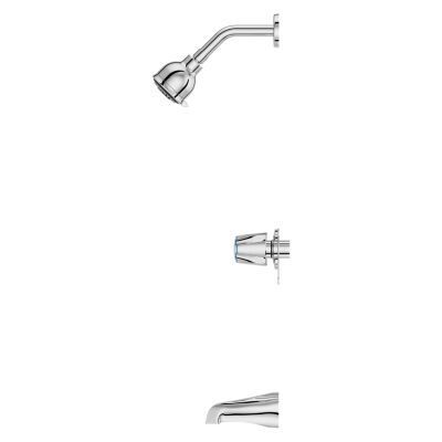 Polished Chrome Pfister 3-handle Tub & Shower Faucet With Metal VER... LG01-3410