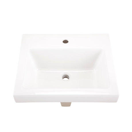 Gerber G0013822 White Wicker Park Rectangular Single Hole Above Counter Bathroom Sink