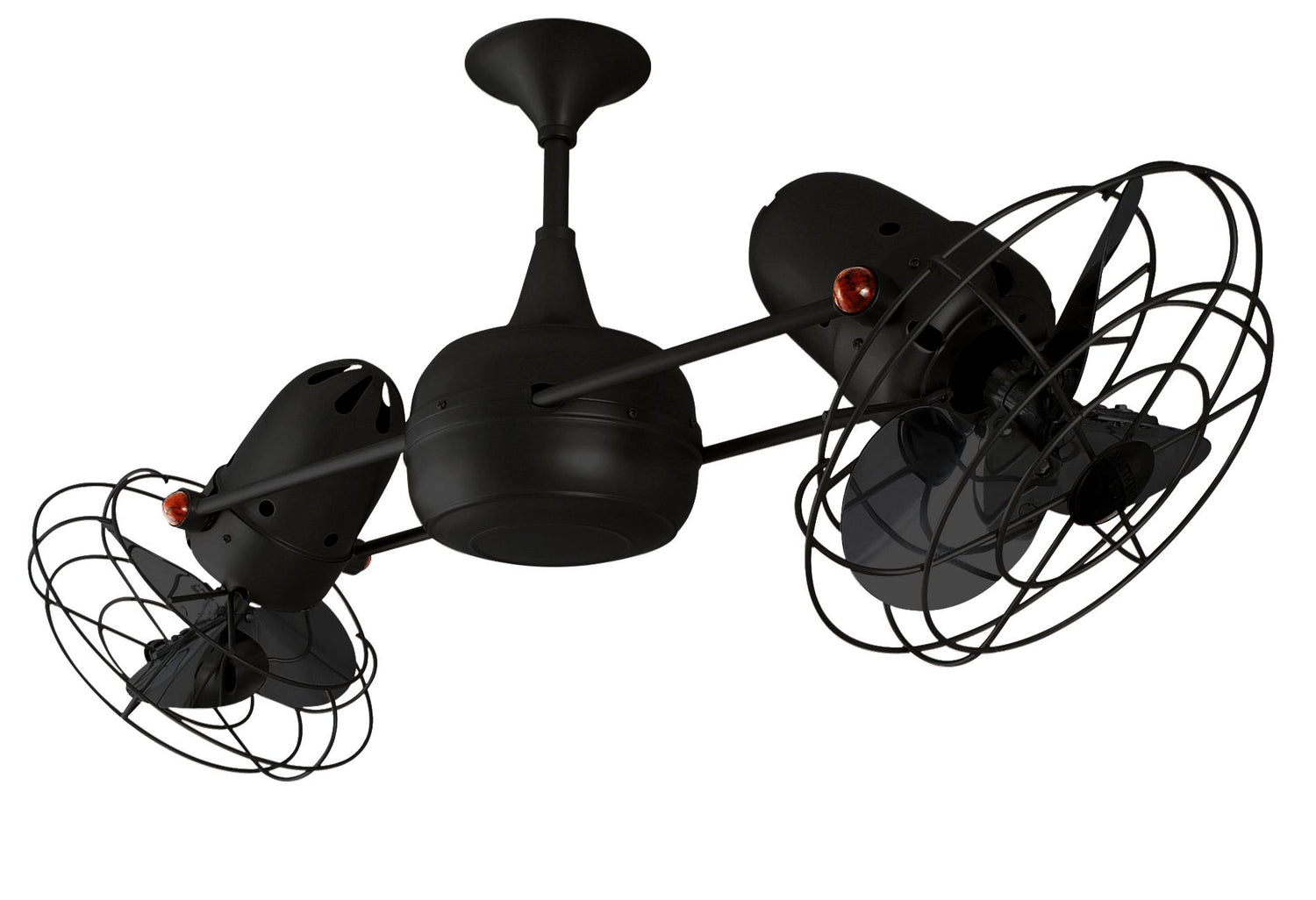 Matthews Fan DD-BK-MTL Duplo Dinamico 360” rotational dual head ceiling fan in Matte Black finish with Metal blades.
