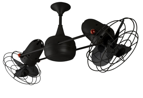 Matthews Fan DD-BK-MTL Duplo Dinamico 360” rotational dual head ceiling fan in Matte Black finish with Metal blades.