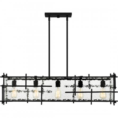 Quoizel DPN538MBK Daphne Linear chandelier 5 lights matte black Island Light