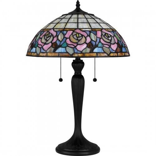 Quoizel TF6150MBK Tiffany Table lamp tiffany 2 lights matte black Table Lamp