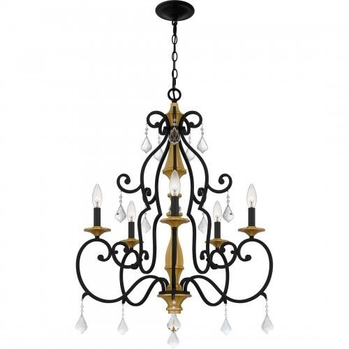 Quoizel AEA5026MBK Althea Chandelier 5 lights matte black Chandelier