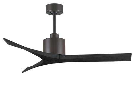 Matthews Fan MW-TB-BK-52 Mollywood 6-speed contemporary ceiling fan in Textured Bronze finish with 52” solid matte black wood blades