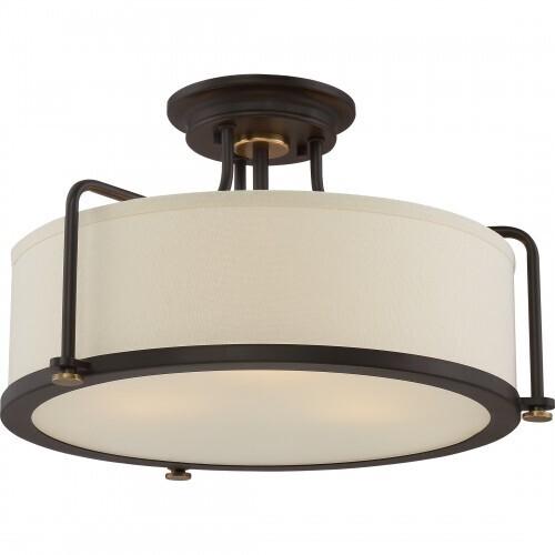 Quoizel QF1715WT Calvary Semi flush wstrn brnz 3lts Semi-Flush Mount