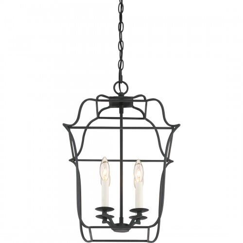 Quoizel GLY5204BA Gallery 4 light foyer ryl ebony Pendant