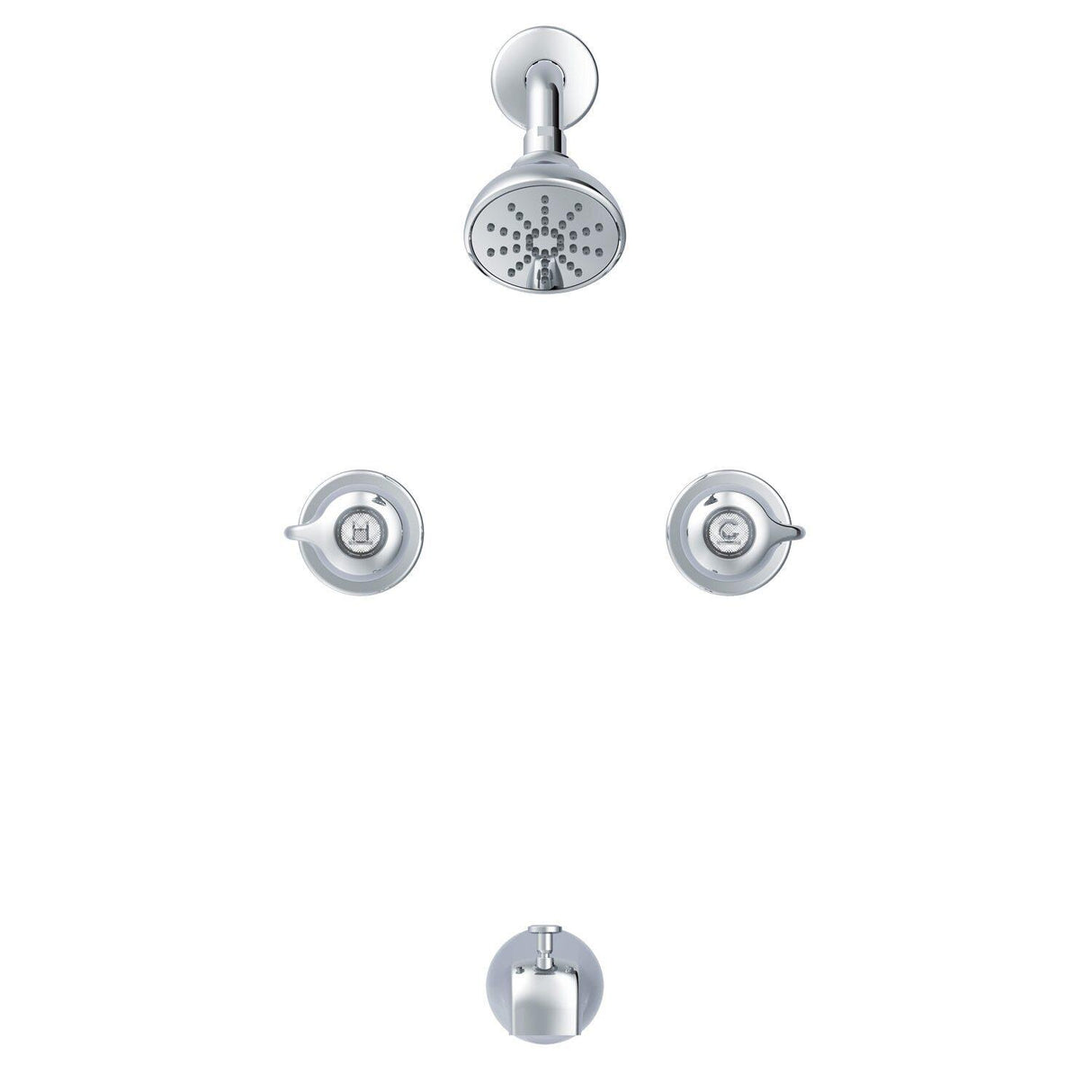 Gerber G0048721 Chrome Classics Two Handle Threaded Escutcheon Tub & Shower ...