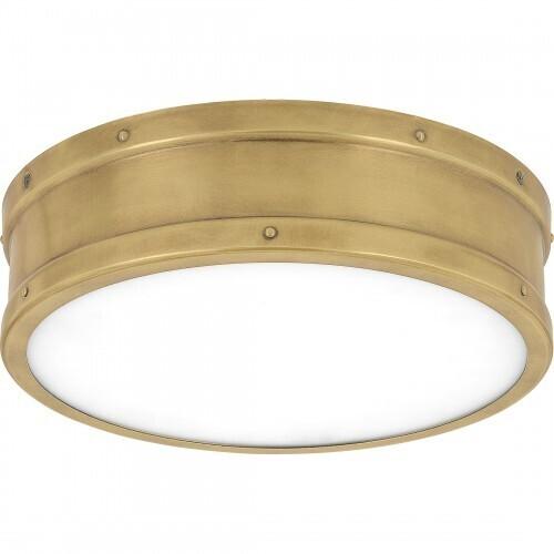 Quoizel QF5224WS Ahoy Flush mount led light weathered brass Flush Mount