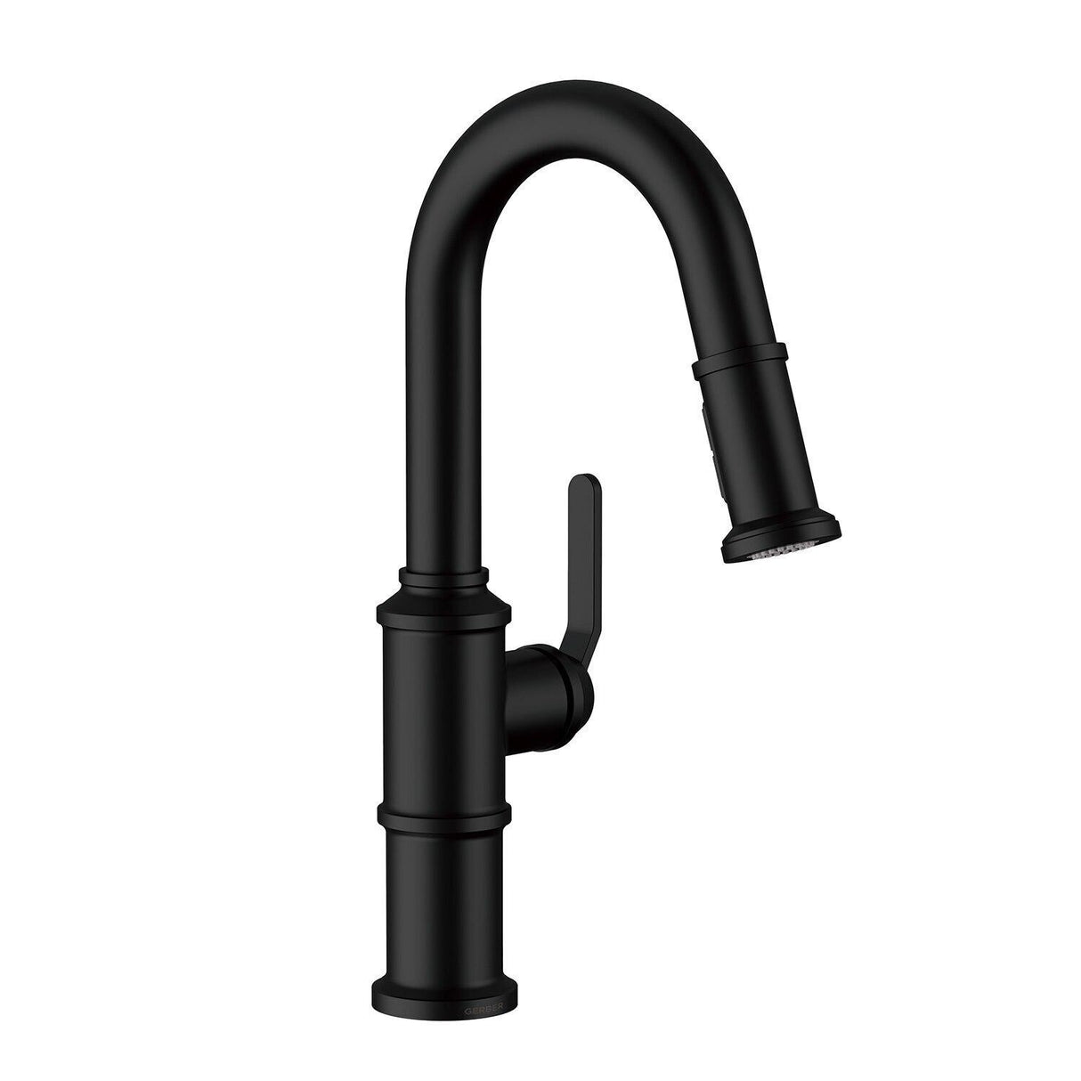 Gerber D150537BS Satin Black Kinzie Single Handle Pull-down Prep Faucet