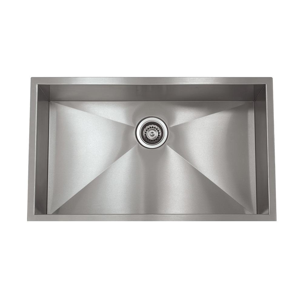 Lenova SS-0Ri-S5 Undermount Single Bowl 28 x 18 x 10 - Brushed Satin