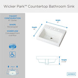 Gerber G0013829 White Wicker Park Rectangular 8" Centers Above Counter Bathroom Sink