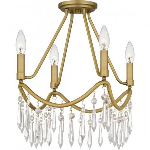 Quoizel AID1712AB Airedale Semi flush 4 lights aged brass Semi-Flush Mount