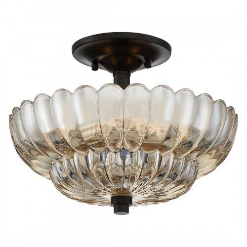 Quoizel WHP1712MC Whitecap Semi flush 3 lights mottled cocoa Semi-Flush Mount
