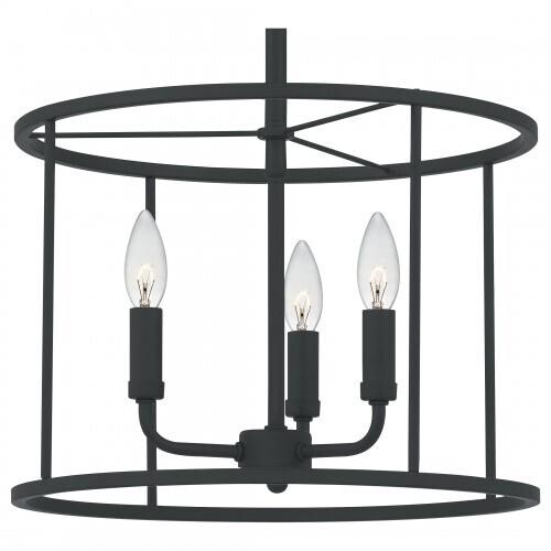 Quoizel ABR2814MBK Abner Pendant 3 light matte black Pendant