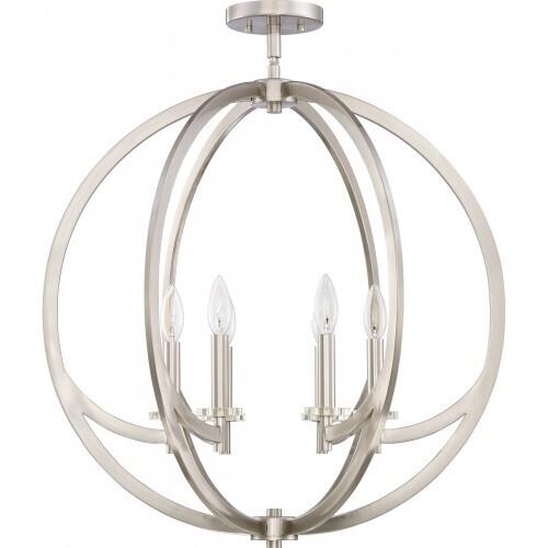 Quoizel ON2824BN Orion Pendant brushed nickel 6lts Pendant