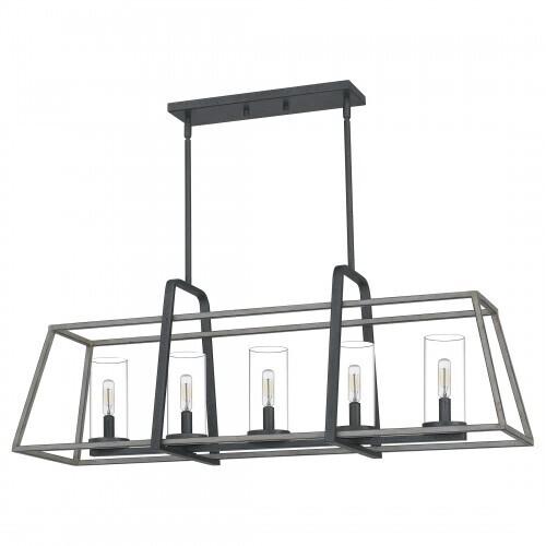 Quoizel QF5277DO Lincoln Linear chandelier 5 light distressed iro Island Light