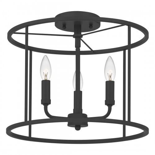 Quoizel ABR1714MBK Abner Semi flush 3 light matte black Semi-Flush Mount