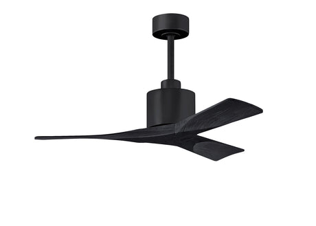 Matthews Fan NK-BK-BK-42 Nan 6-speed ceiling fan in Matte Black finish with 42” solid matte black wood blades