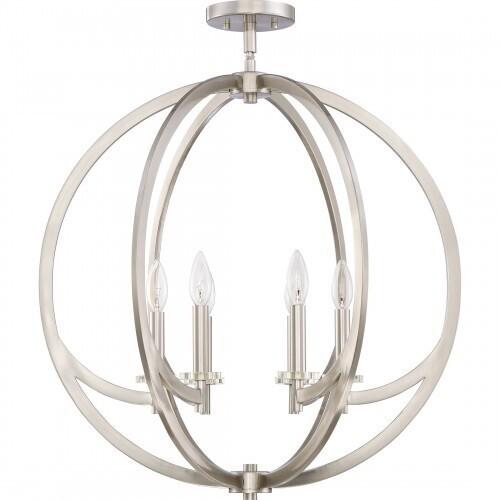 Quoizel ON1724BN Orion Semiflush mount 6 lights brushed nickel Semi-Flush Mount