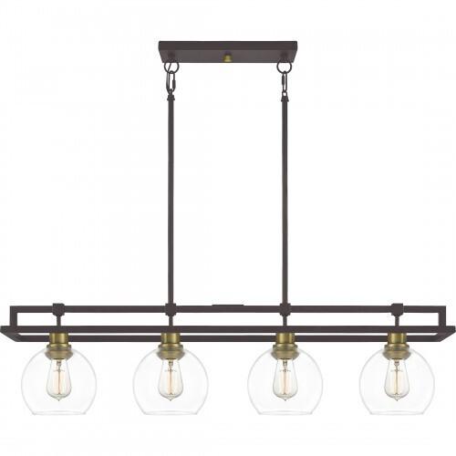 Quoizel DBS440OZ Dobbs Linear chandelier 4 light old bronze Island Light