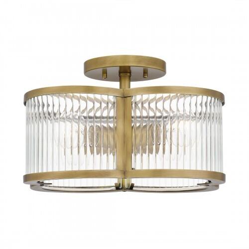 Quoizel ASR1715WS Aster Semi flush 3 lights weathered brass Semi-Flush Mount