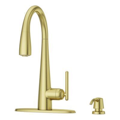 Pfister Brushed Gold 1-handle Pull-down Kitchen Faucet GT529-SMBG