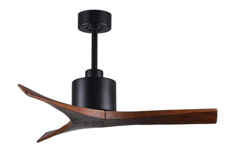 Matthews Fan MW-BK-WA-42 Mollywood 6-speed contemporary ceiling fan in Matte Black finish with 42” solid walnut tone blades