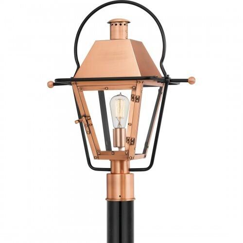 Quoizel RO9018AC Rue De Royal Outdoor post 1 light aged copper Outdoor Lantern