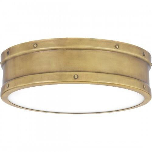 Quoizel QF5224WS Ahoy Flush mount led light weathered brass Flush Mount
