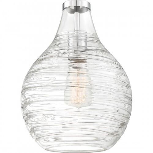 Quoizel QSF4019C Genie Semiflush mount 1 light polished chrome Semi-Flush Mount