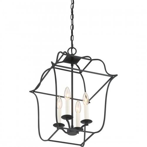 Quoizel GLY5204BA Gallery 4 light foyer ryl ebony Pendant