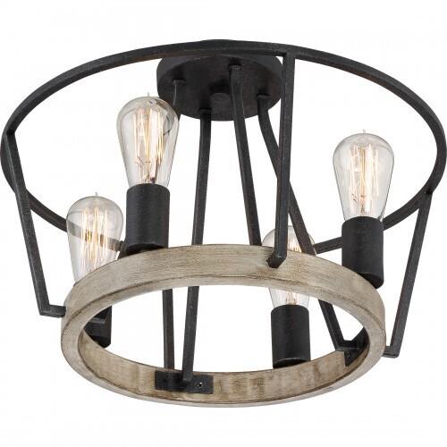 Quoizel BRT1717GK Brockton 4 light semi flush grey ash Semi-Flush Mount