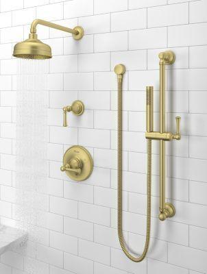 Pfister Tisbury Raincan Showerhead in Brushed Gold