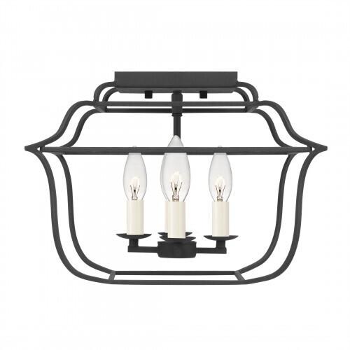 Quoizel GLY1714BA Gallery Semi flush mount 4 light royal ebony Semi-Flush Mount