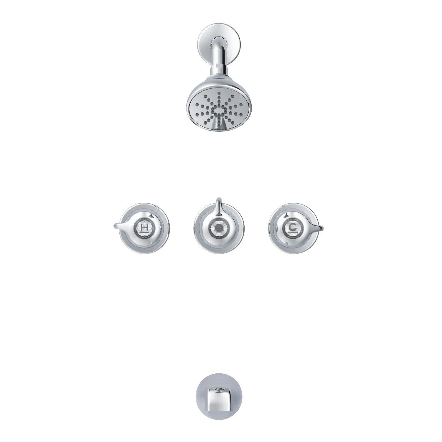 Gerber G004803083 Chrome Classics Three Handle Sliding Sleeve Escutcheon Tub &...