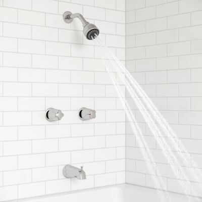 Polished Chrome Pfister 2-handle Tub & Shower Faucet With Metal KNO... LG03-6110